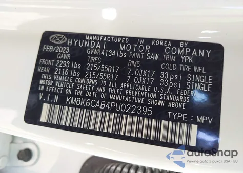 2023 Hyundai Kona Sel from USA, damaged, VIN KM8K6CAB4PU022395